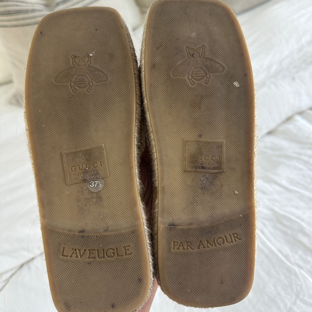 Gucci Cream Leather Interlocking G cut-out espadrilles, Size 37.5 - Picture 10 of 11